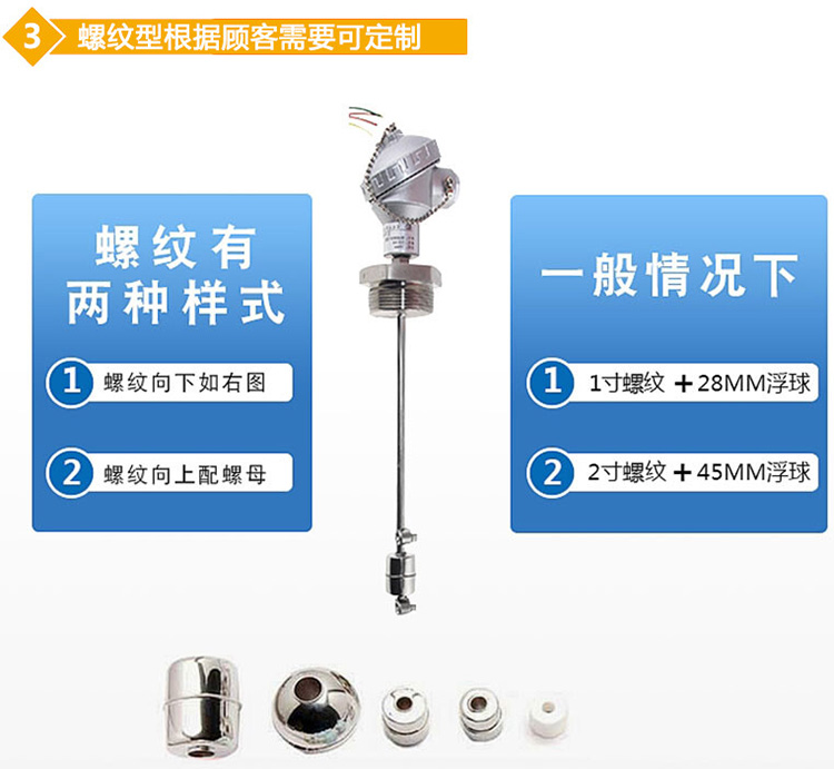 連桿浮球液位計(jì)螺紋分類(lèi)圖