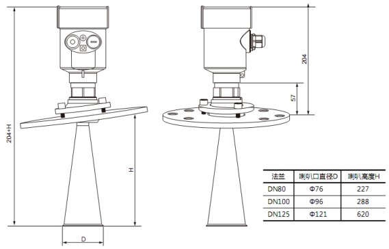 導(dǎo)波雷達(dá)液位計(jì)RD706外形尺寸圖