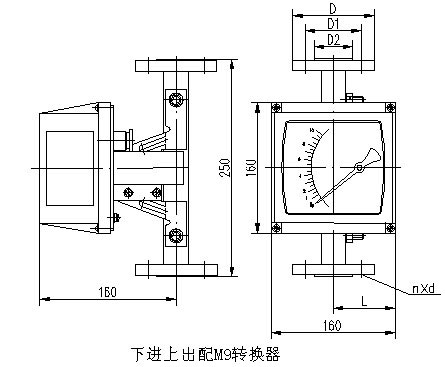 金屬管轉(zhuǎn)子流量計(jì)外形尺寸圖